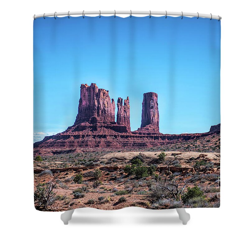 Utah Shower Curtain featuring the photograph Monuments by Ed Taylor