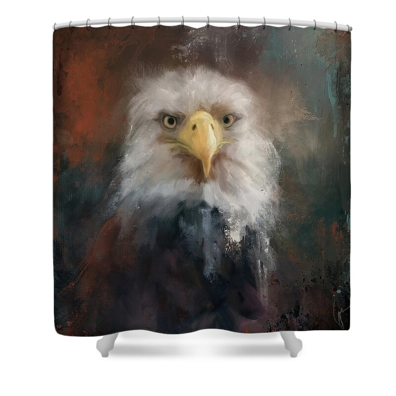 Colorful Shower Curtain featuring the painting Moody by Jai Johnson
