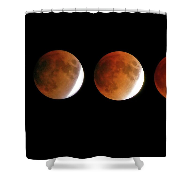 Outdoors Shower Curtain featuring the photograph Moon Eclipse by David Neil Madden