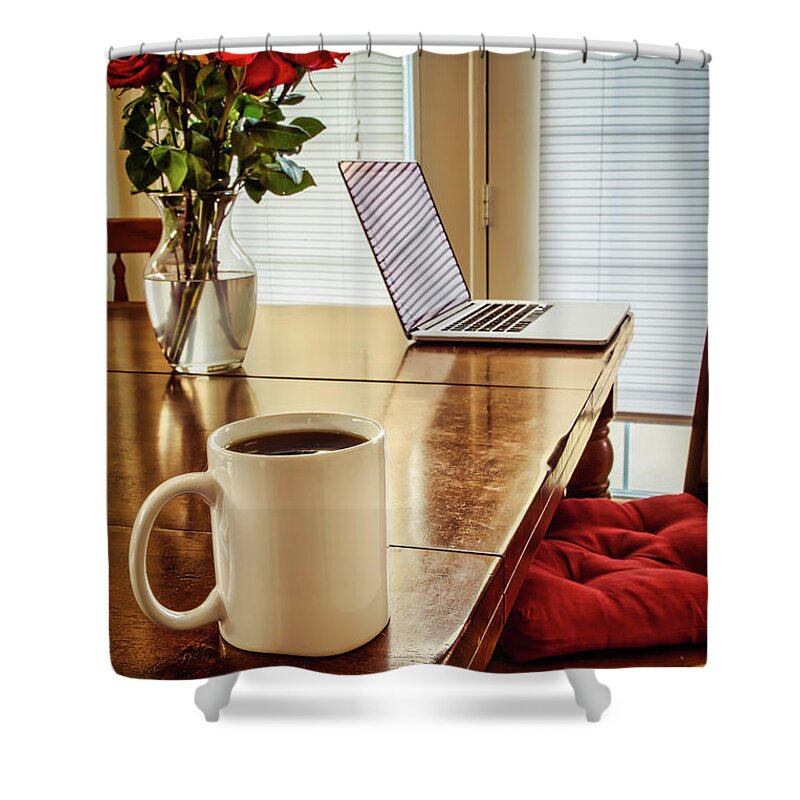 Flowers Shower Curtain featuring the photograph Morning Routine by Bill Chizek