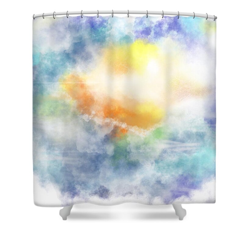 Sunrise Shower Curtain featuring the painting Morning Sun by Kelly Dallas