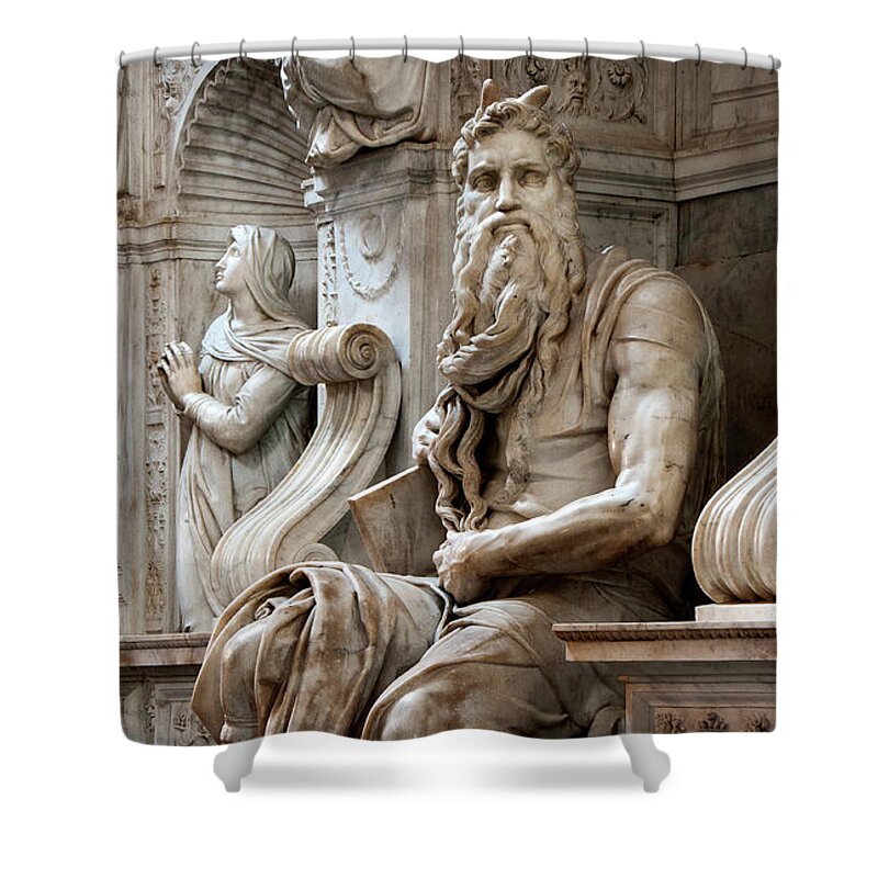 Moses Shower Curtain featuring the photograph Moses Michelangelo by Weston Westmoreland