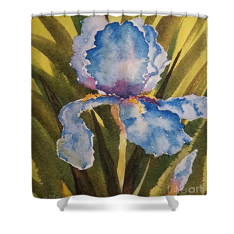 Floral Shower Curtain featuring the painting Mother's Day Iris by Lisa Debaets
