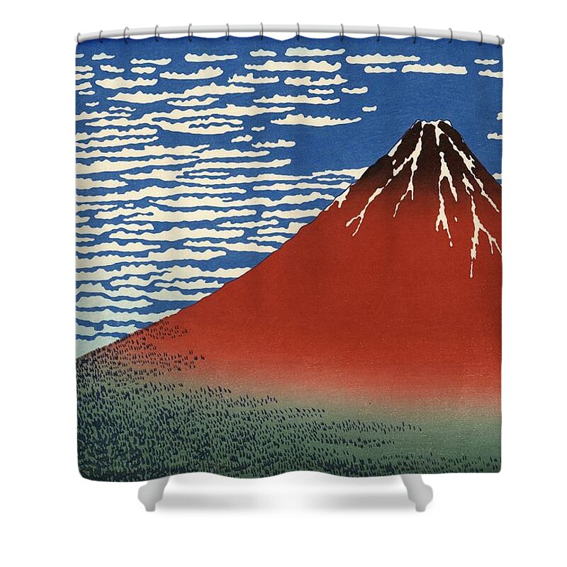 Cute Shower Curtain featuring the photograph Mount Fuji painting by Top Wallpapers