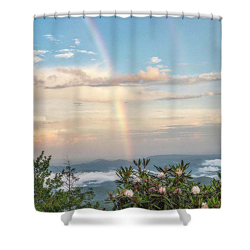 2019 Shower Curtain featuring the photograph Mountain Rainbow Vertical by Ken Barrett