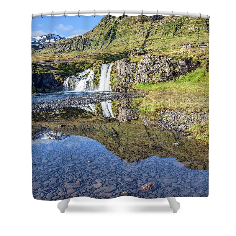 David Letts Shower Curtain featuring the photograph Mountain Reflection by David Letts
