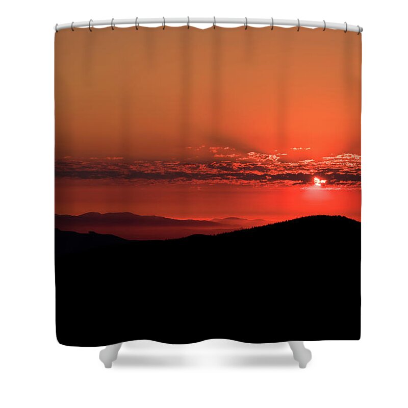 Sunset Shower Curtain featuring the photograph Mountain Sunset by Briand Sanderson