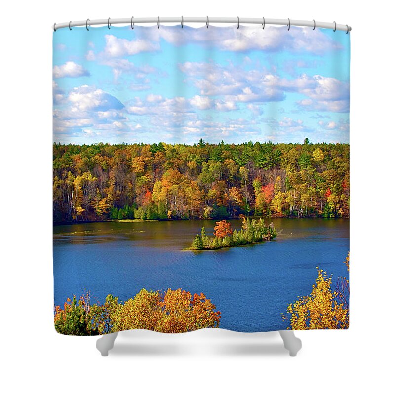 Scenics Shower Curtain featuring the photograph Mountain View Of Huron-manistee Forest by William Goldsmith
