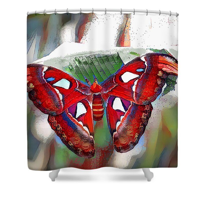 Butterfly Shower Curtain featuring the digital art Ms. Butterfly by Pennie McCracken