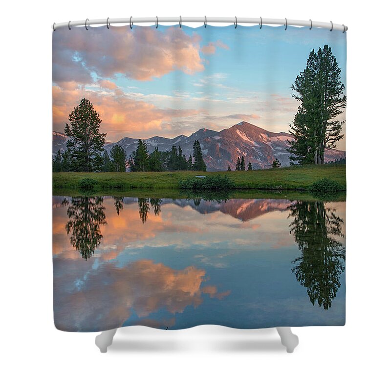 00574864 Shower Curtain featuring the photograph Mt. Dana Reflection, Tioga Pass #4 by Tim Fitzharris