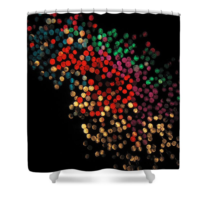 Black Background Shower Curtain featuring the photograph Multi Colored Fiber Optic On Black by Michael Duva
