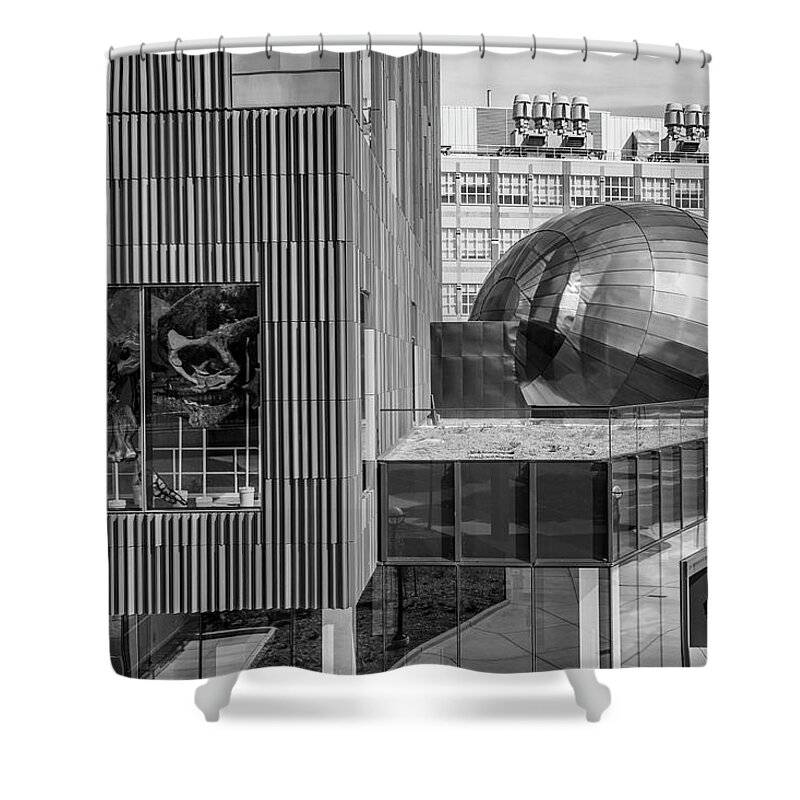 Big Ten Campus Shower Curtain featuring the photograph Museum at University of Michigan by John McGraw