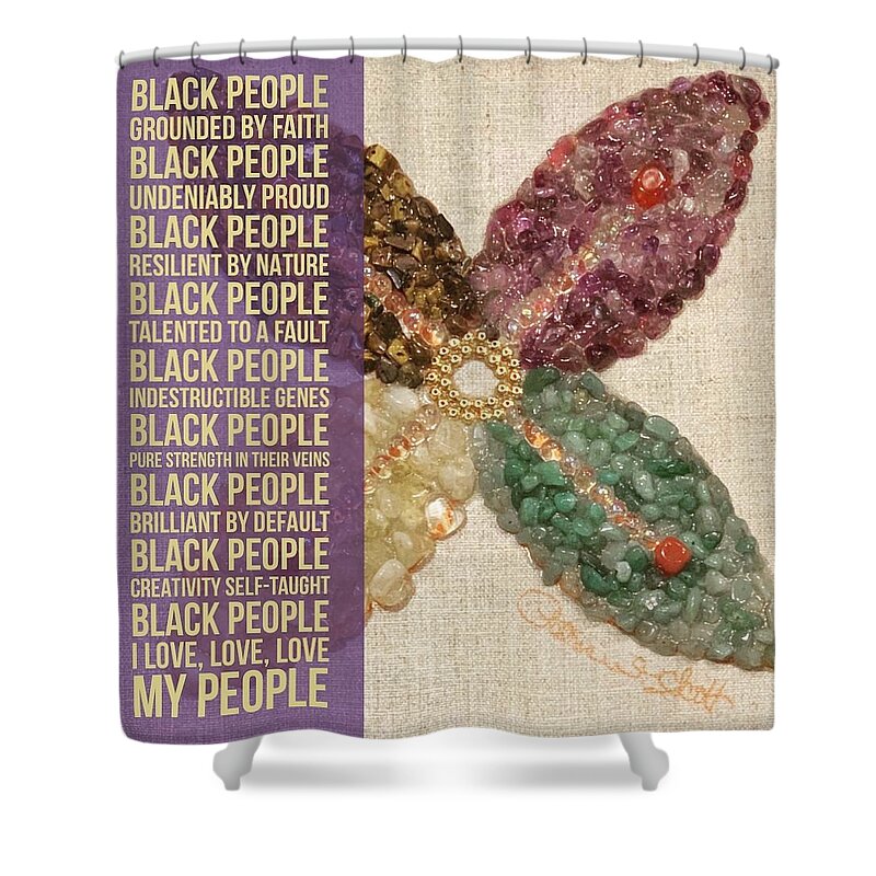 Poetry Shower Curtain featuring the photograph My People by Patrice Scott