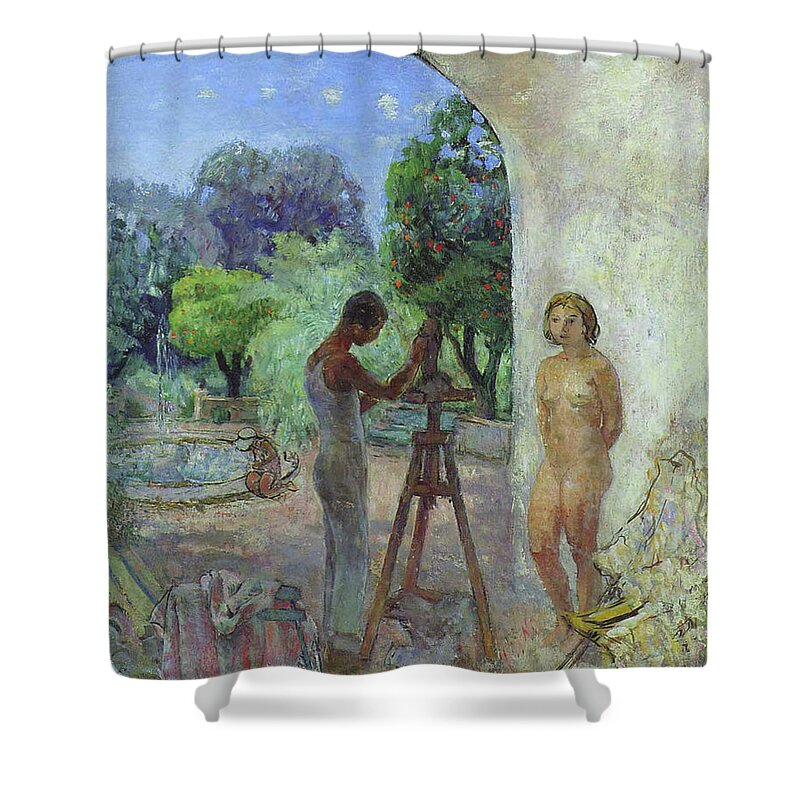 Henri Lebasque Shower Curtain featuring the painting My Son, 1930 by Henri Lebasque
