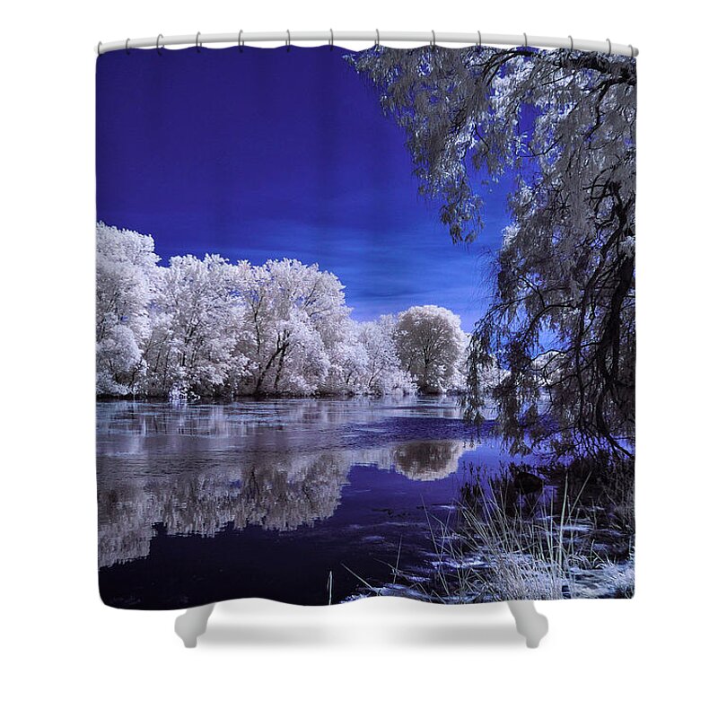  Shower Curtain featuring the photograph Mysteries of the Lagoon by John Roach