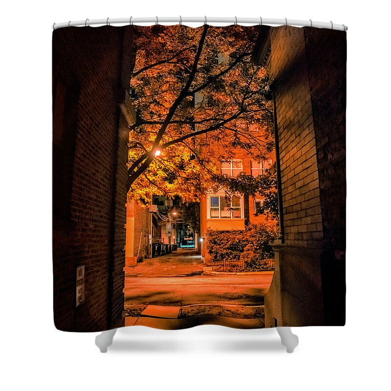 Mysterious Shower Curtain featuring the photograph Mysterious Chicago Gangway by Bruno Passigatti