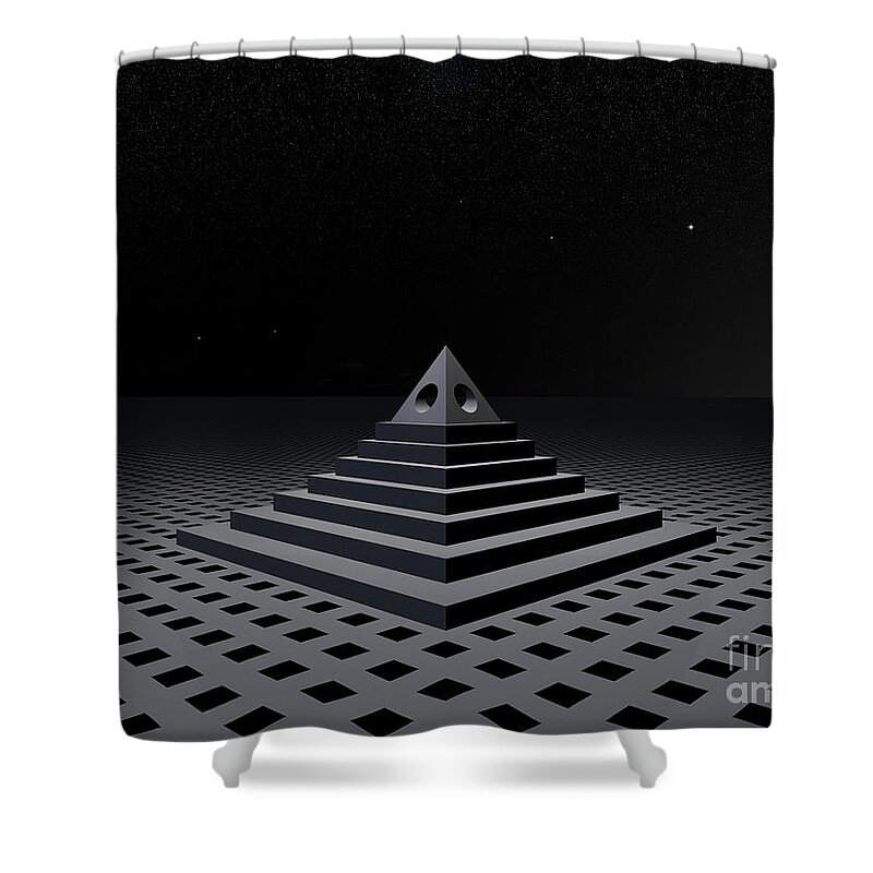 Pyramid Shower Curtain featuring the digital art Mysterious Pyramid by Phil Perkins
