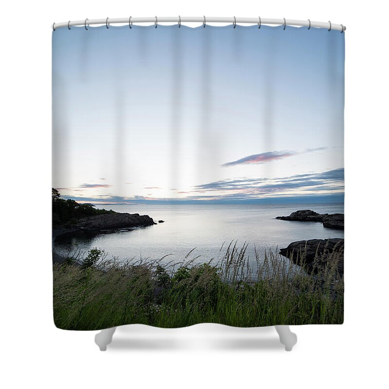 Nahant Shower Curtain featuring the photograph Nahant MA Castle Rock Beach Dawn by Toby McGuire