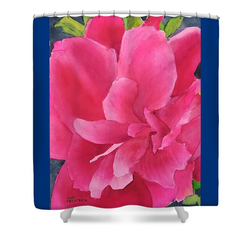 Peony Shower Curtain featuring the painting Natalie's Peony by Ann Frederick