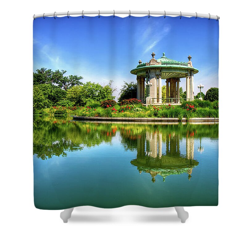 Nathan Frank Bandstand Shower Curtain featuring the photograph Nathan Frank Bandstand by Randall Allen