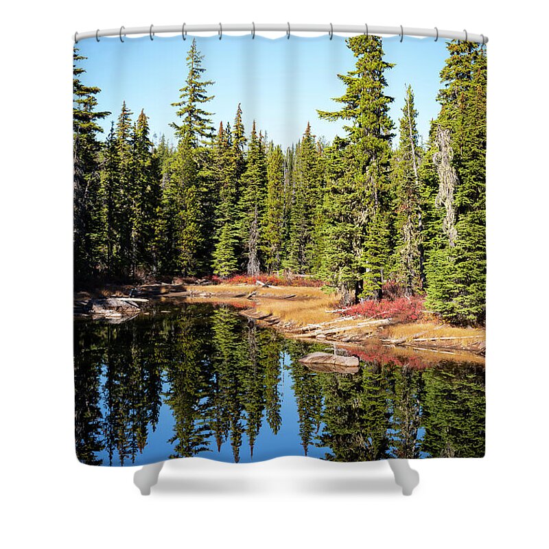 Lakes Shower Curtain featuring the photograph Natures Mirror by Steven Clark