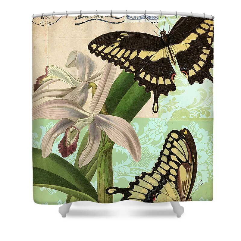 Yellow Shower Curtain featuring the painting Natures Tapestry II by Vision Studio