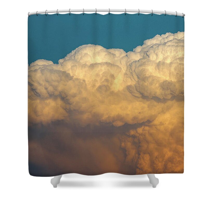 Nebraskasc Shower Curtain featuring the photograph Nebraska Sunset Thunderheads 053 by NebraskaSC