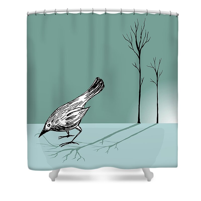 Shadow Shower Curtain featuring the digital art New Day by Bodhi Hill