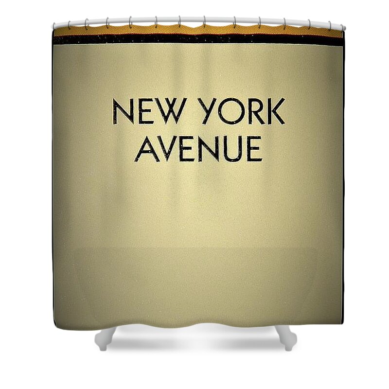 Monopoly Shower Curtain featuring the photograph New York Avenue by Rob Hans