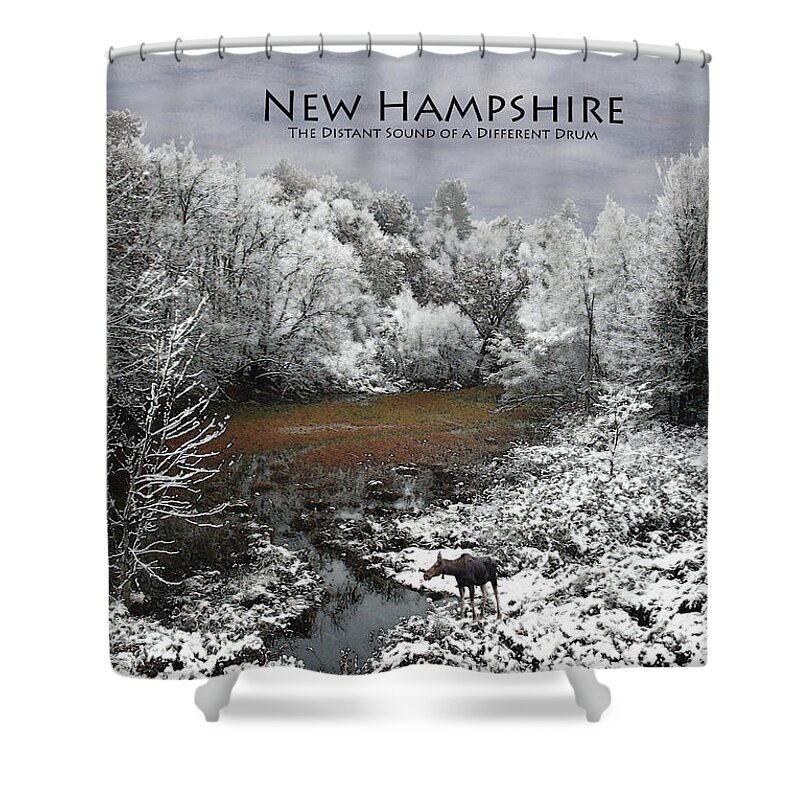 Moose Shower Curtain featuring the photograph NH Different Drum Poster by Wayne King