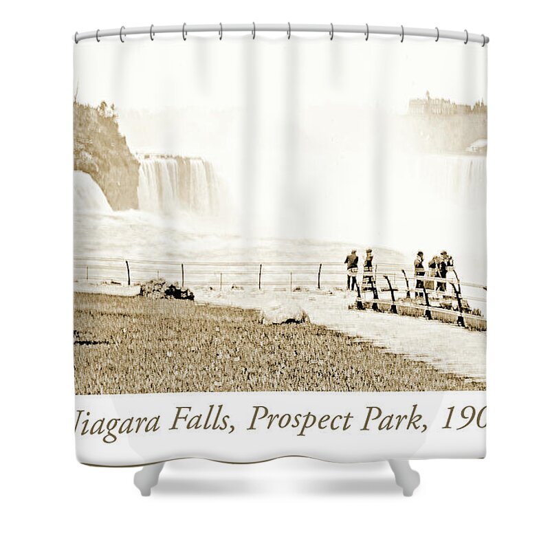 Antique Shower Curtain featuring the photograph Niagara Falls, Prospect Park, 1904, Vintage Photograph by A Macarthur Gurmankin