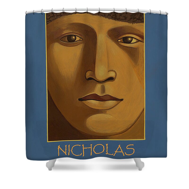 Nicholas Black Elk Wicasa Wakan Shower Curtain featuring the painting Nicholas Black Elk-Wicasa Wakan by William Hart McNichols