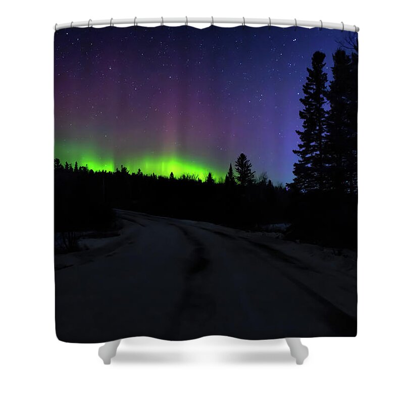 Northern Lights Shower Curtain featuring the photograph Night Dancer by Susan Rissi Tregoning