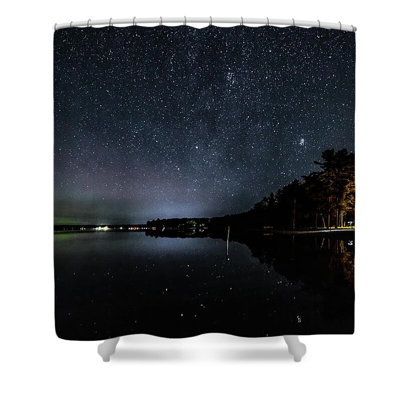 Higgins Lake Shower Curtain featuring the photograph Night Magic Higgins Lake South State Park by Joe Holley