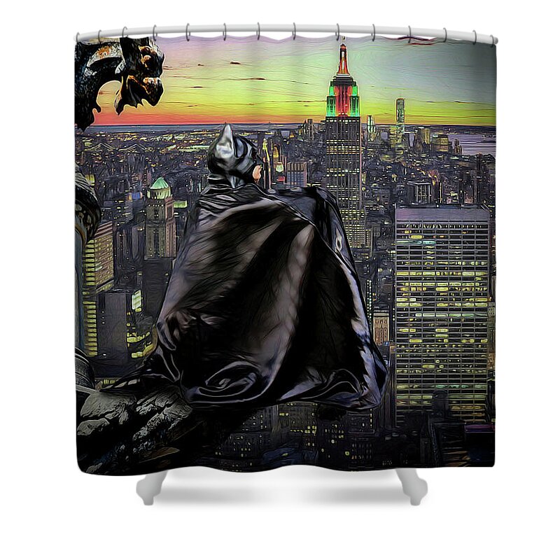 Bat Shower Curtain featuring the photograph Night Of The Bat Man by Jon Volden