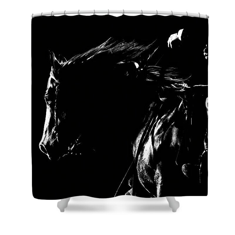 Horse Shower Curtain featuring the photograph Night Riders by Lincoln Rogers
