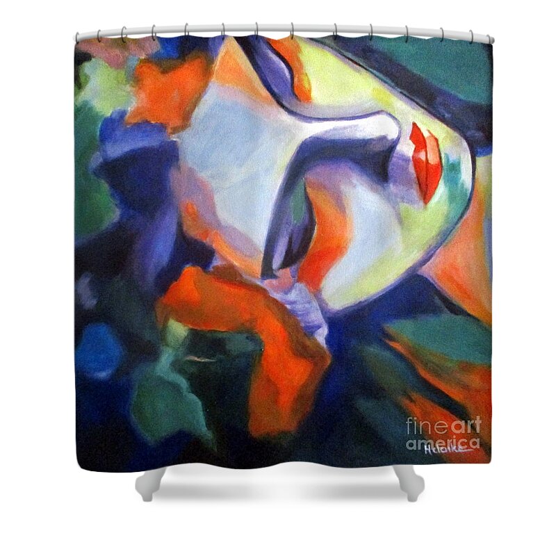 Affordable Original Paintings Shower Curtain featuring the painting Nightfall by Helena Wierzbicki