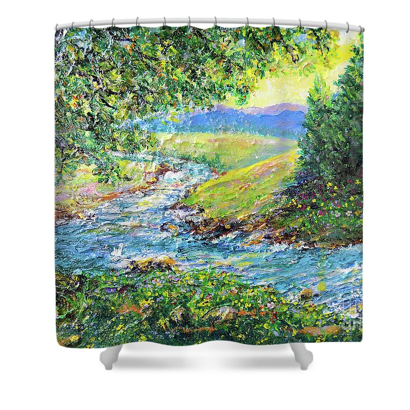 Lee Shower Curtain featuring the painting Nixon's Peace Of Day by Lee Nixon