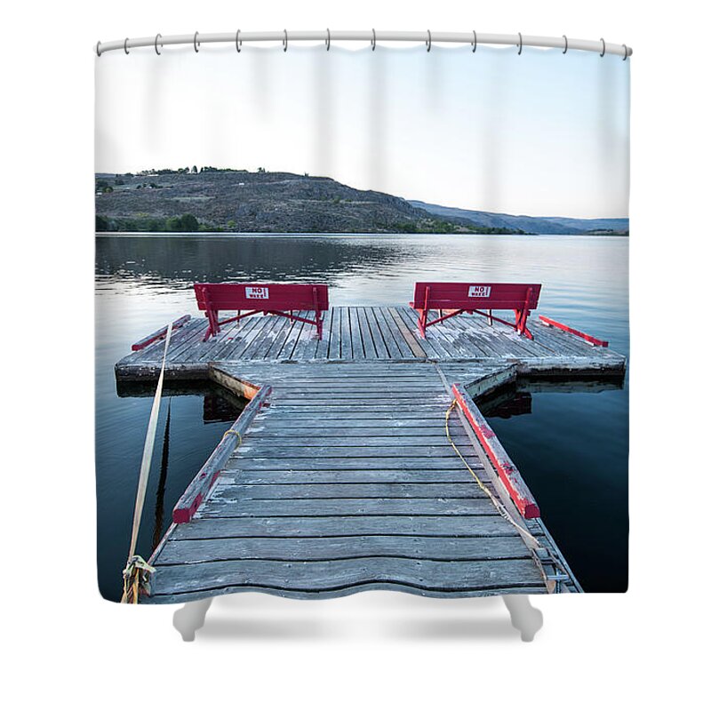 No Wake Zone Shower Curtain featuring the photograph No Wake Zone by Tom Cochran