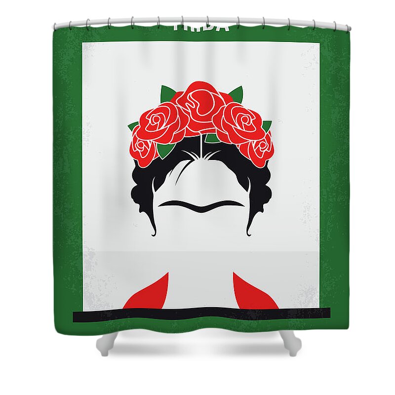 Frida Shower Curtain featuring the digital art No1025 My Frida minimal movie poster by Chungkong Art