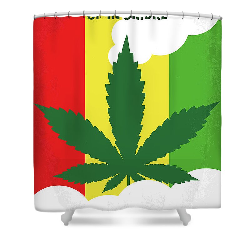 Up Shower Curtain featuring the digital art No1089 My UP IN SMOKE minimal movie poster by Chungkong Art