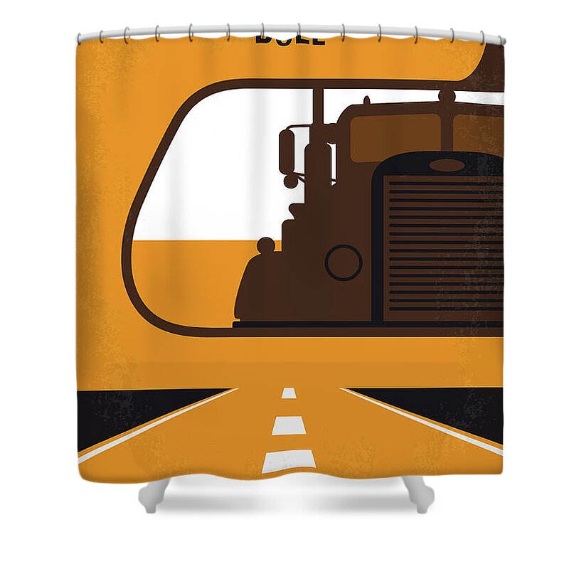 Duel Shower Curtain featuring the digital art No1111 My Duel minimal movie poster by Chungkong Art