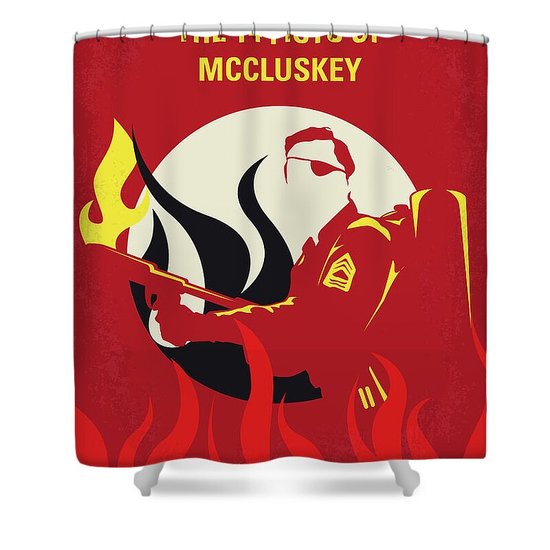 The 14 Fists Of Mccluskey Shower Curtain featuring the digital art No1118 My The 14 Fists of McCluskey minimal movie poster by Chungkong Art