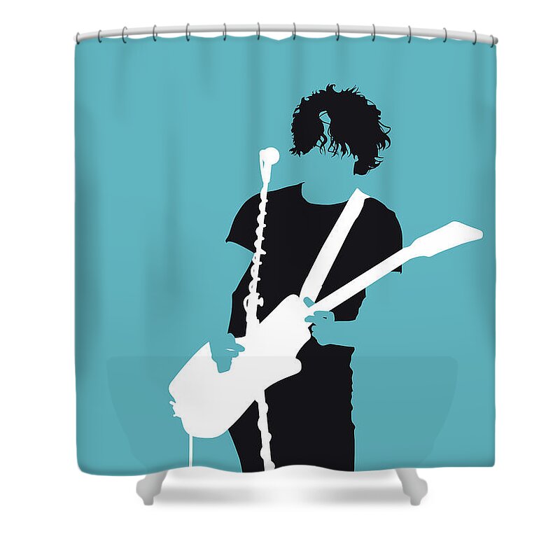 The Shower Curtain featuring the digital art No295 MY The White Stripes Minimal Music poster by Chungkong Art