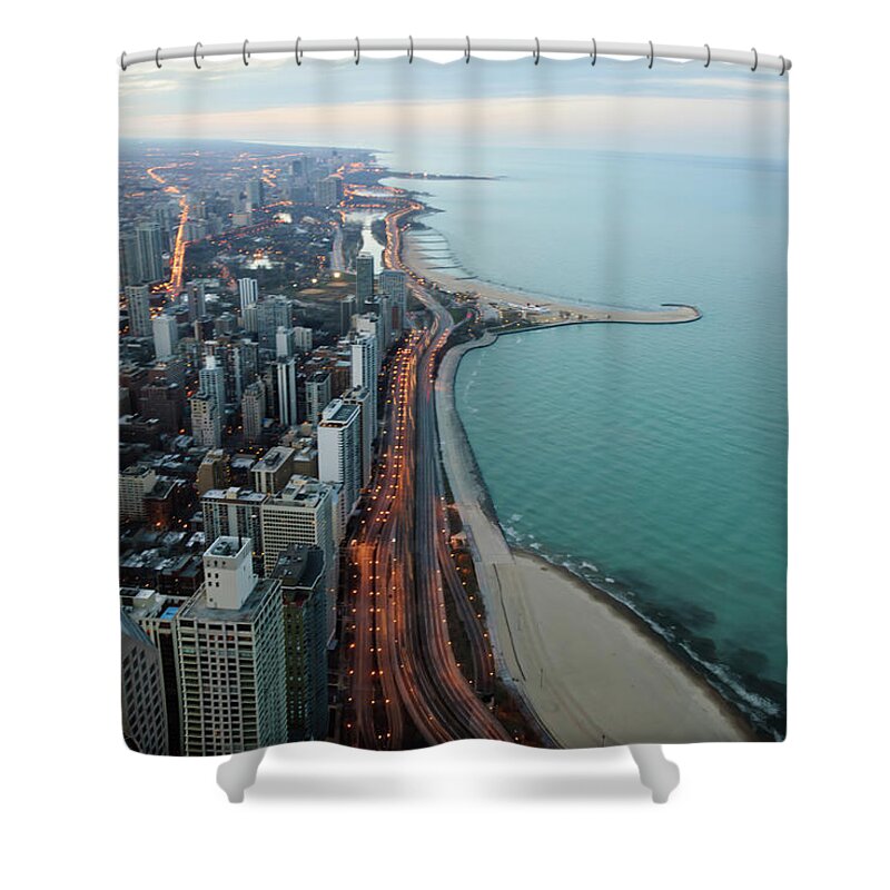 Lake Michigan Shower Curtain featuring the photograph North Lake Shore Drive by By Ken Ilio