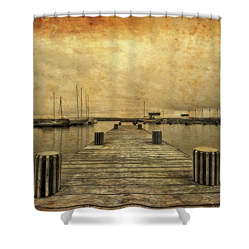 Asgardstrand Shower Curtain featuring the photograph Norwegian Dock Canvas by Bill Chizek