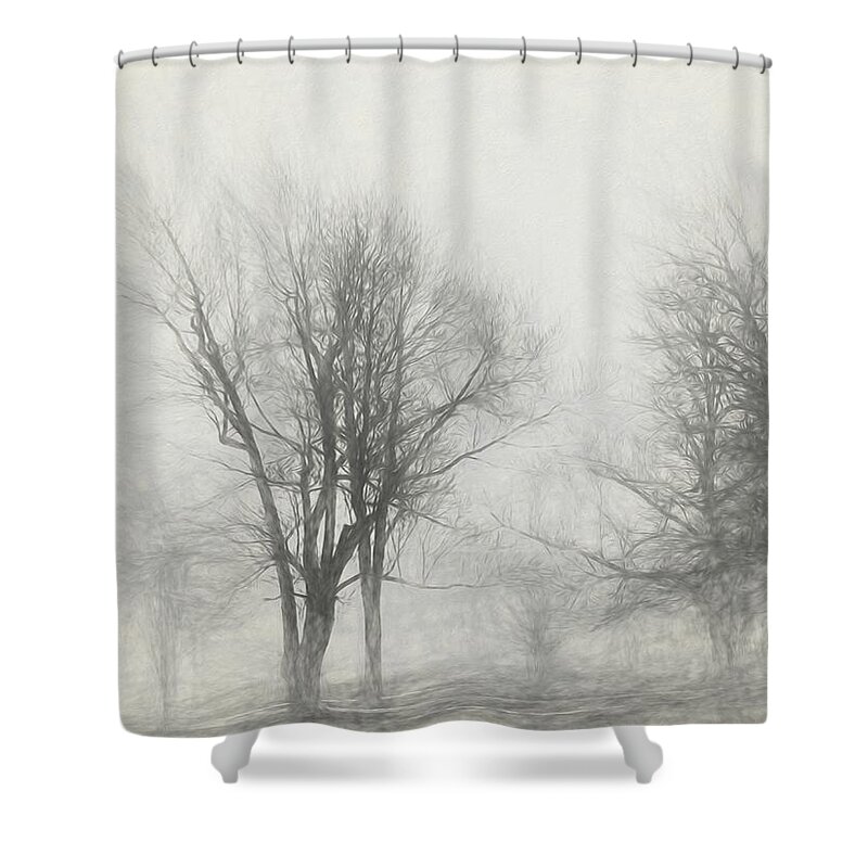Art Shower Curtain featuring the digital art Nothing and Nowhere by Jeff Iverson