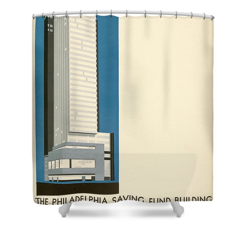 Psfs Shower Curtain featuring the mixed media Nothing More Modern The Philadelphia Savings Fund Society Building, 1932 by Howe and Lescaze