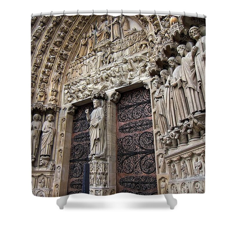 Architecture Shower Curtain featuring the photograph Notre Dame, Paris by Martin Smith