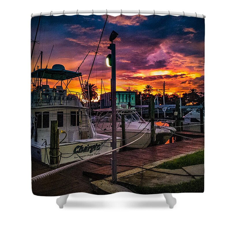 Sunset Shower Curtain featuring the photograph NSB Sunset After Hurricane Dorian by Danny Mongosa